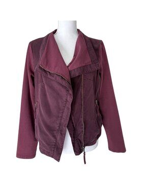 Marrakech Jacket Womens Size Medium Burgundy / Purple Moto Jacket Zippers